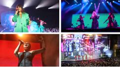 De izquierda a derecha y de arriba a abajo, la cantante Vanesa Mart�n; Alaska, vocalista de Fangoria; la artista Leire Mart�nez y la orquesta Par�s de Noia, que forman parte del cartel de las fiestas de verano de Ferrol.