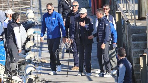 El rey emrito, durante una de sus visitas a Sanxenxo para participar en la regata de la clase 6 metros