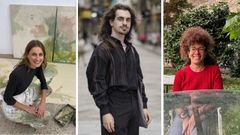 Mara Susinos, lvaro Corral e Mara Cuba, primeros artistas becados no Coliving Municipal de Lugo