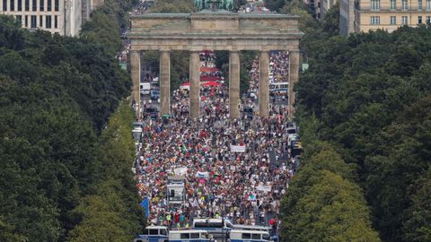 Manifestaci�n anticovid en Berl�n el 1 de agosto