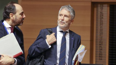 El ministro del Interior, Fernando Grande-Marlaska, en un congreso de la Uni�n Europea en Luxemburgo.