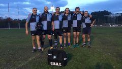 Juan Luis Pe�a, a la derecha de la imagen, hab�a militado en el CRAT y disputaba un torneo de veteranos