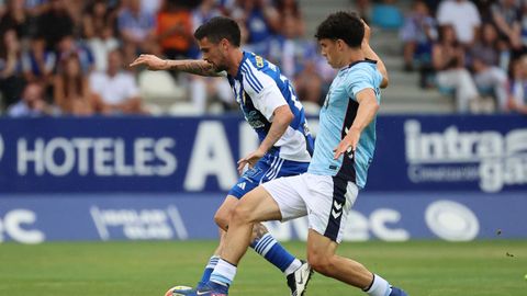 Erik Mor�n y Andr�s Anta��n, en el Ponferradina-Celta Fortuna del pasado s�bado.