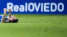 David Costas, tras caer lesionado ante el Eldense