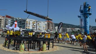 As� fue la elaboraci�n de la tortilla m�s grande del mundo en Sanxenxo