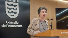 La alcaldesa en funciones, Eva Vilaverde, este viernes en el Concello de Pontevedra 