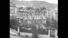 Palacio del marqu�s de Aledo, que estaba en la plaza de San Miguel, poco tiempo antes de ser derribado