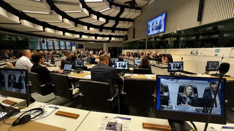 Una parte de los asistentes al acto celebrado en el edificio Van Maerlant de Bruselas, uno de los muchos que acogen actividadesd del Comit Europea de las Regiones.