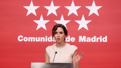 Ayuso, durante su comparecencia