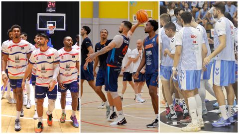 El Obradoiro, el Leyma Coru�a y el Breog�n, durante su preparaci�n para el inicio de temporada.