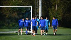 Jugadores del Real Oviedo en El Requexón