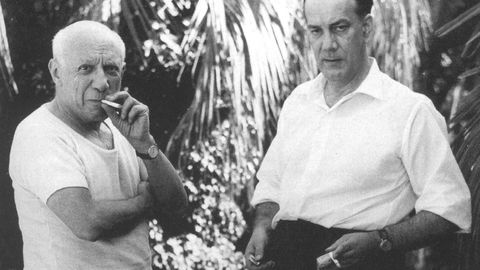 Picasso e Cela, nunha visita do escritor  sa residencia no sur de Francia.