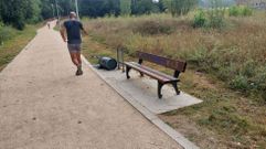 Una de las papeleras arrancadas durante la �ltima madrugada en el paseo 