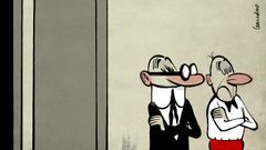 Dibujo de Leandro sobre Mortadelo y Filem�n. Imagen de archivo