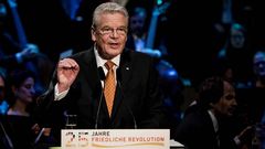 El presidente de Alemania, Joachim Gauck, durante su discurso