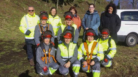 Trabajadoras de un obradoiro de empleo promovido por el Concello de A Laracha y la Xunta de Galicia.