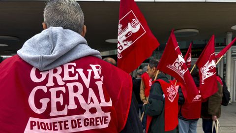 Huelguistas en el aeropuerto de Lisboa