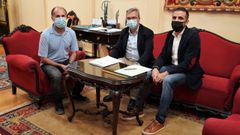 Los alcaldes de Ourense, Gonzalo P�rez J�come, y O Pereiro de Aguiar, Luis Menor, junto al concejal de DO en ese municipio, Fran Gonz�lez.
