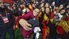 Teresa Abelleira, en el partido de la selección en Pasarón