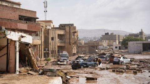 Inundaciones en Derna, Libia.