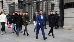 Gabriel Rufi�n, el pasado 23 de enero cuando acudi� con unos j�venes al Congreso a presentar una iniciativa para rebajar la edad de votaci�n de los 18 a los 16 a�os