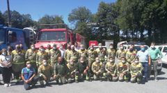 Recibimiento al operativo antiincendios gallego que particip� en la extinci�n del fuego en �vila