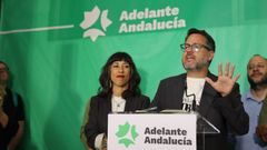 El candidato de Adelante Andaluc�a a la Presidencia de la Junta, Jos� Ignacio Garc�a, valorando los resultados electorales