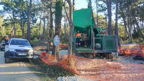 Imagen de una de las campa�as de sondeos llevadas a cabo en los �ltimos a�os en la zona del yacimiento de Salave