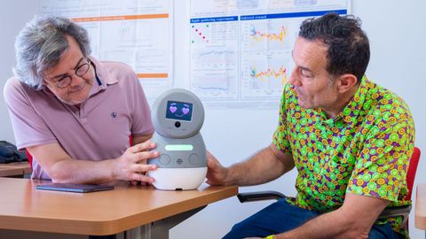 David R�os Insua, izquierda, y Juan Antonio Rodr�guez, los investigadores principales del proyecto