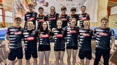 Algunos de los saltadores de la escuadra pabellonista