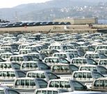 Veh�culos de PSA en el puerto de Vigo para su exportaci�n. 