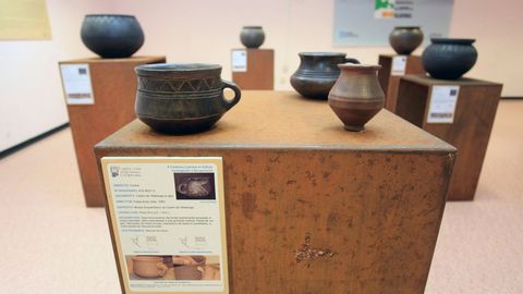 Reproduci�ns de pezas de cer�mica achadas no castro, que se poden ver no museo