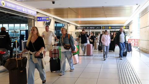 Terminal de llegadas del aeropuerto de Israel.