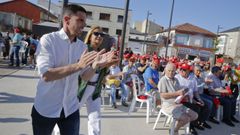 El candidato socialista, Luis Arosa, en el acto central de la reciente campa�a electoral