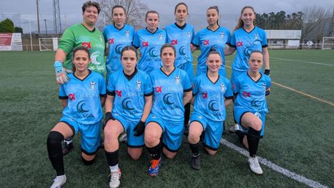 Once inicial de la EFM Boiro en la victoria de este domingo ante el Tomi�o.