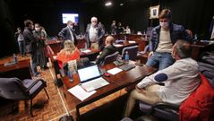El pleno municipal de Pontevedra estuvo suspendido durante una hora por fallos en la se�al para retransmitirlo por Internet