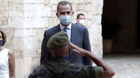 Felipe VI, a su llegada al Palacio Real de la Almudaina