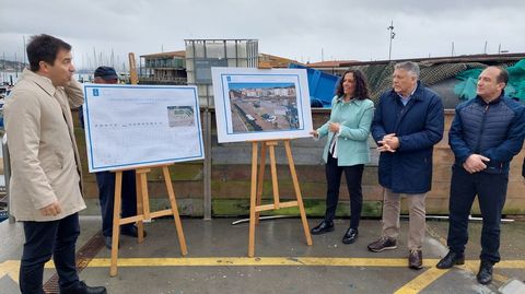 Presentacin de las casetas para marineros en el puerto de Sanxenxo