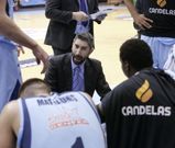 El Breog�n, durante un tiempo muerto del encuentro del pasado domingo ante el Castell�n. 