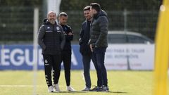 �lex Mart�nez, Borja Jim�nez, Carlos Rosende y Juan Gim�nez (de izquierda a derecha), durante un entrenamiento del D�por la pasada temporada