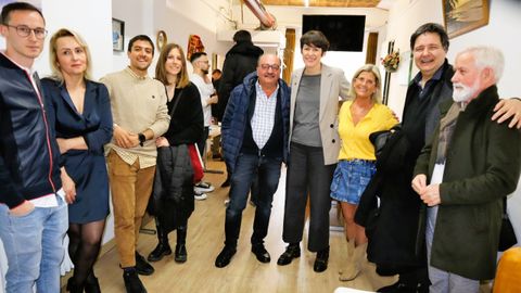 Ana Pontón, este domingo con gallegos emigrados en Suiza.