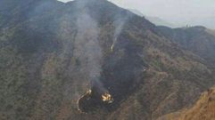 La zona del accidente, con restos del avi�n