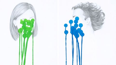 Dos de las obras de la exposici�n de Nuria Ruibal