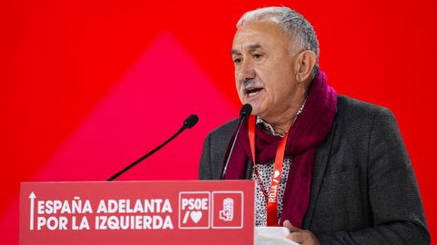 Pepe lvarez, recin reelegido secretario general de UGT, particip este sbado en el Congreso Federal del PSOE