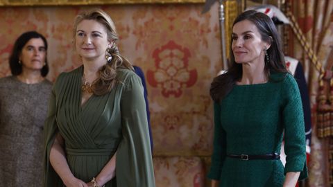 La reina Letizia y la gran duquesa de Luxemburgo St�phanie Marie