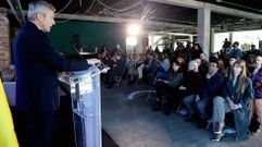 Alfonso Rueda, este mi�rcoles, en Pontevedra, participando en unas jornadas econ�micas. 