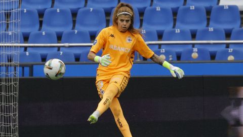 Inês Pereira, en un partido con el Dépor Abanca