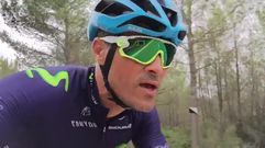 Luis Enrique anima al equipo Movistar en la subida a los Lagos