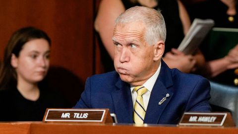 El senador Thom Tillis en un momento de las sesi�n para la nominaci�n de Blanche