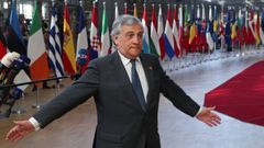El presidente del Parlamento Europeo, Antonio Tajani -en la foto, en una reciente conferencia de prensa-, es el foco de las iras de los independentistas catalanes